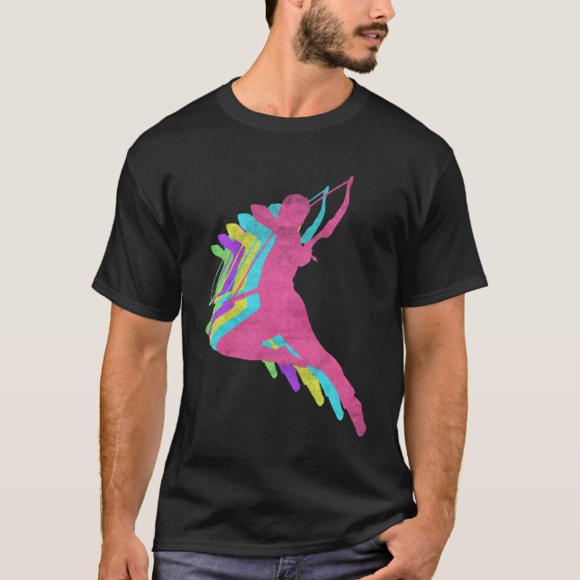T-shirt Archery Bow and Arrow 80s Colors 1980s (Devant)