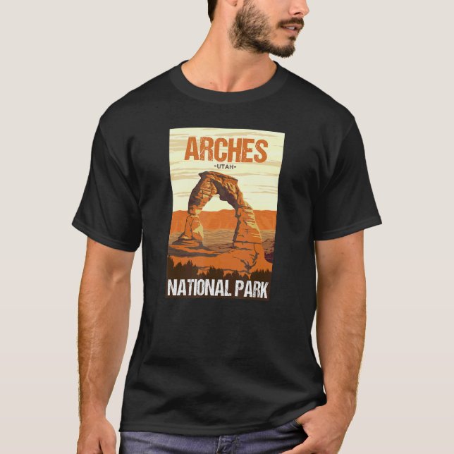 T-shirt Arches National Park Utah Poster Design (Devant)