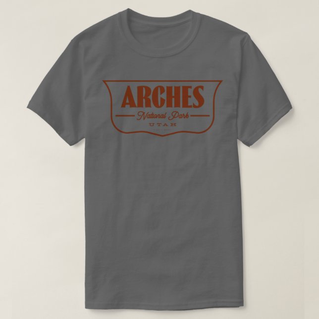T-shirt Arches Parc national Bouclier Brown (Design devant)