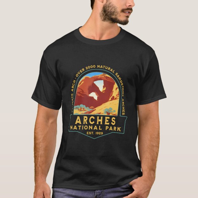 T-shirt Arches Parc National Retro Delicate Arch Randonnée (Devant)
