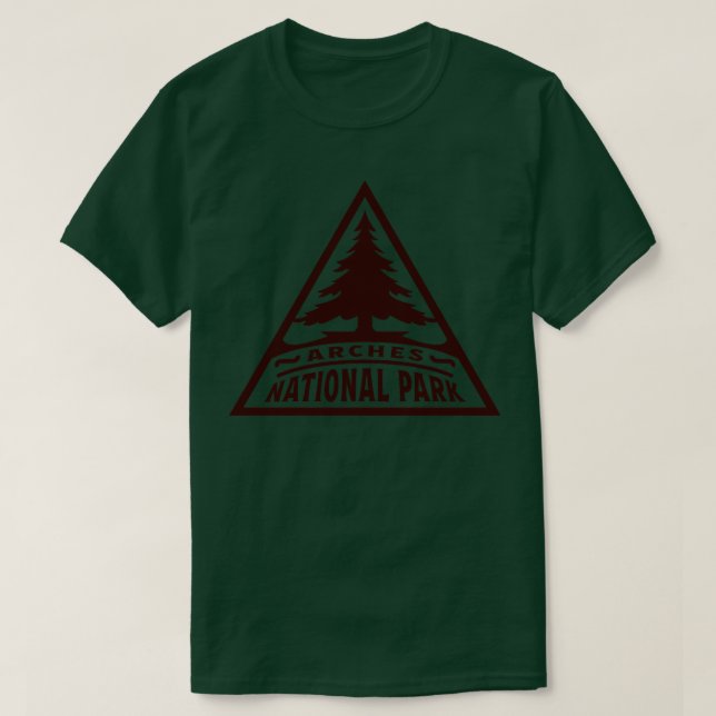 T-shirt Arches Parc National Triangle Arbre Brown (Design devant)