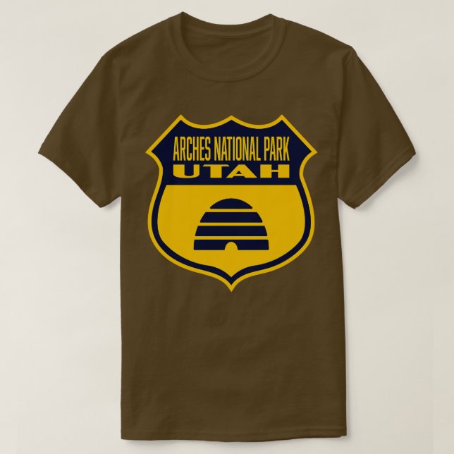 T-shirt Arches Parc National Utah Retro Pavillon Bleu (Design devant)