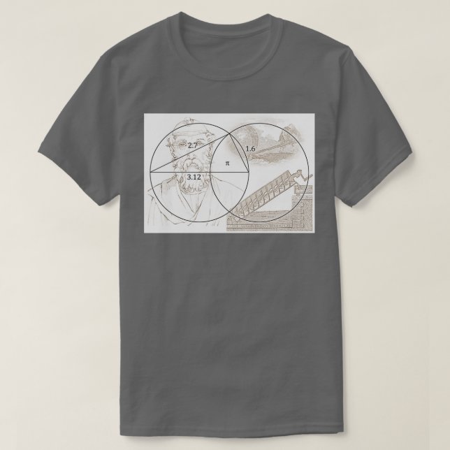 T-shirt ARCHIMEDES et son PI CONSTANT (Design devant)