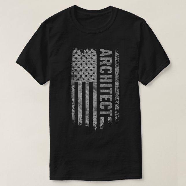 T-shirt Architect USA Flag Distressed design (Design devant)