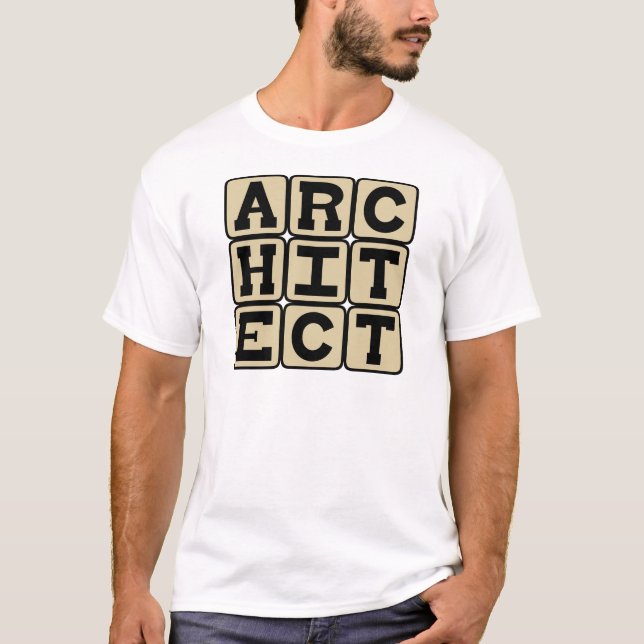 T-shirt Architecte, Concepteur de bâtiments (Devant)