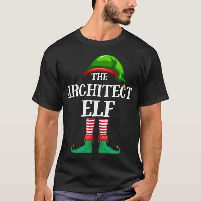 T-shirt Architecte Elf Correspondant Famille Pajama de Noë (Devant)