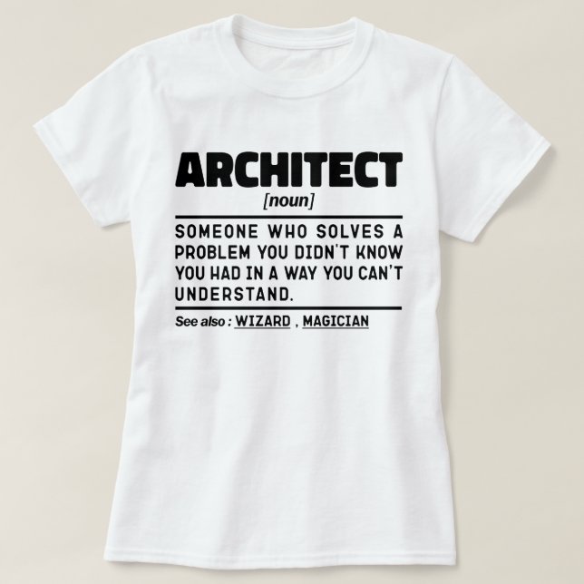 T-shirt Architecte Noun Définition Construction Cool Mère (Design devant)