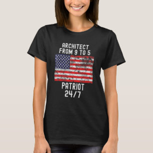 T-shirt Architecte Patrio Patriotique Drapeau États-Unis 4