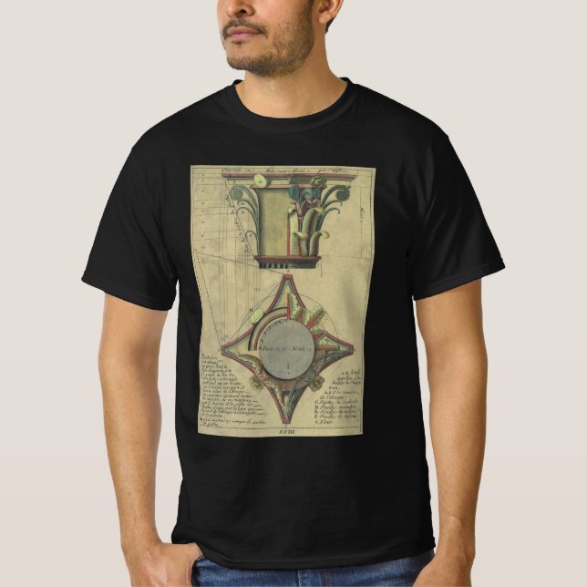 T-shirt Architecture Ancienne, Couronne de Capitale Décora (Devant)
