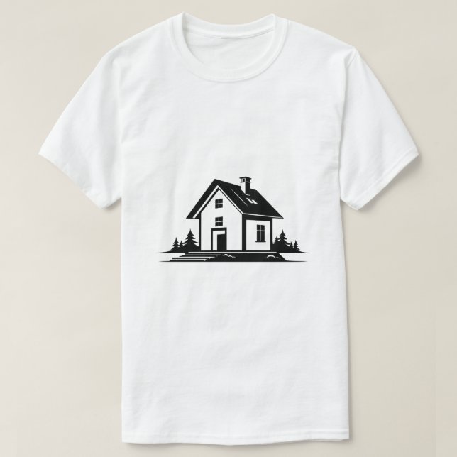 T-shirt Architecture de maison générée par l'IA (Design devant)
