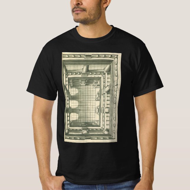 T-shirt Architecture vintage, Atrium Courtyard Perspective (Devant)