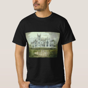 T-shirt Architecture vintage, Plan Château Français