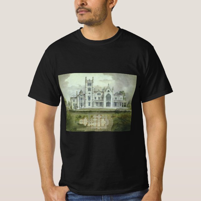 T-shirt Architecture vintage, Plan Château Français (Devant)