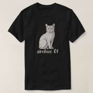 T-shirt Archive Minimal 01 Illustration Artistique de Chat