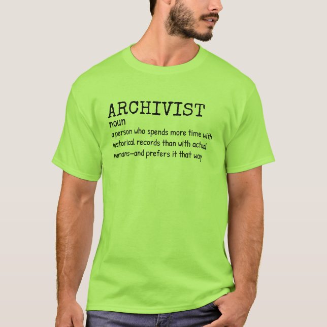 T-shirt Archiviste Définition Bureau Humor Shirt (Devant)