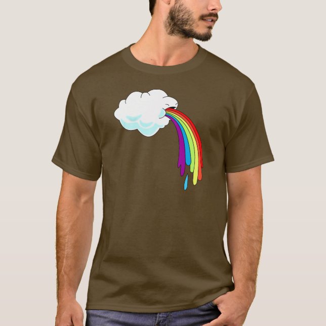 T-shirt Arcs-en-ciel vomissants de nuage (Devant)