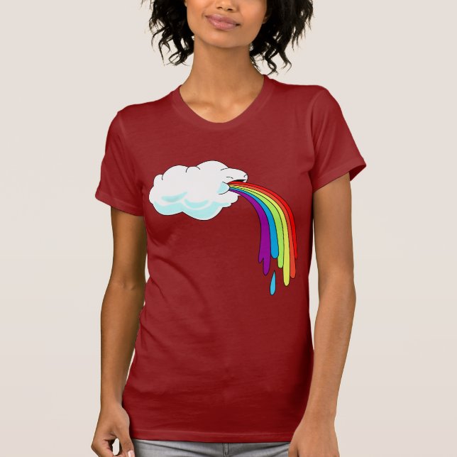 T-shirt Arcs-en-ciel vomissants de nuage (Devant)