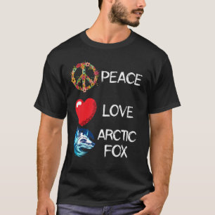 T-shirt Arctic Fox Love Peace Fox Paysage Arctic Fox