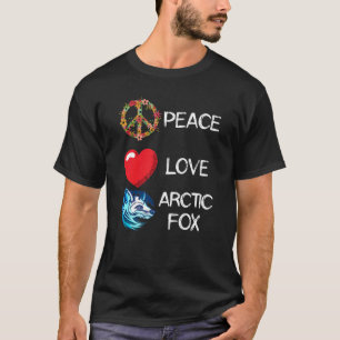 T-shirt Arctic Fox Love Peace Fox Paysage Arctic Fox