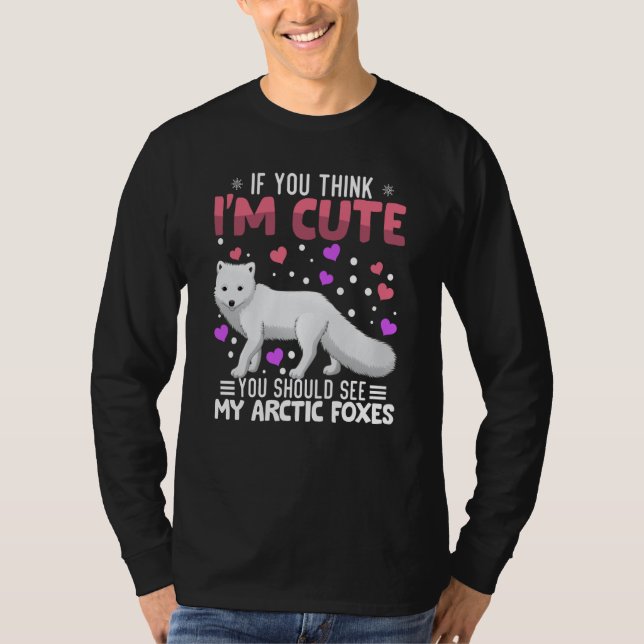 T-shirt Arctic Foxes Heart Valentine's Day Animal For Wome (Devant)
