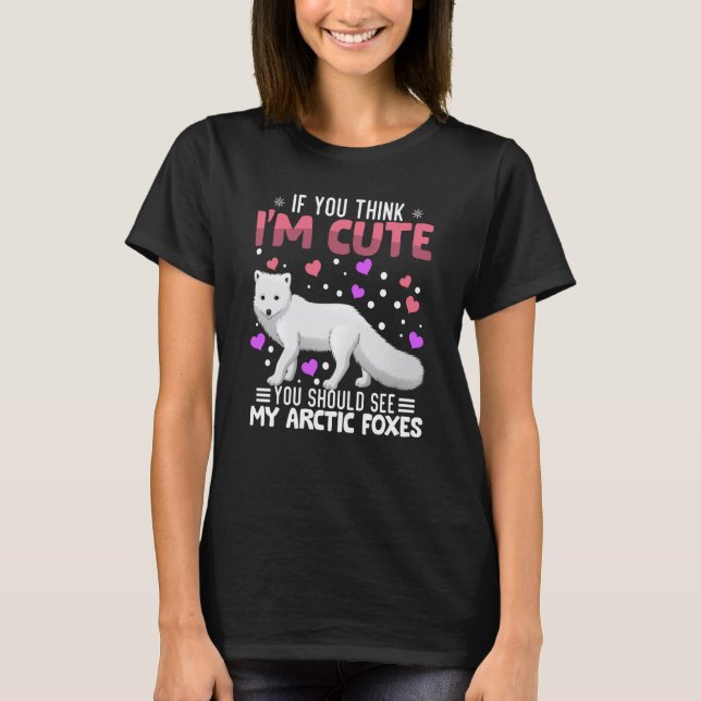 T-shirt Arctic Foxes Heart Valentine's Day Animal For Wome (Devant)