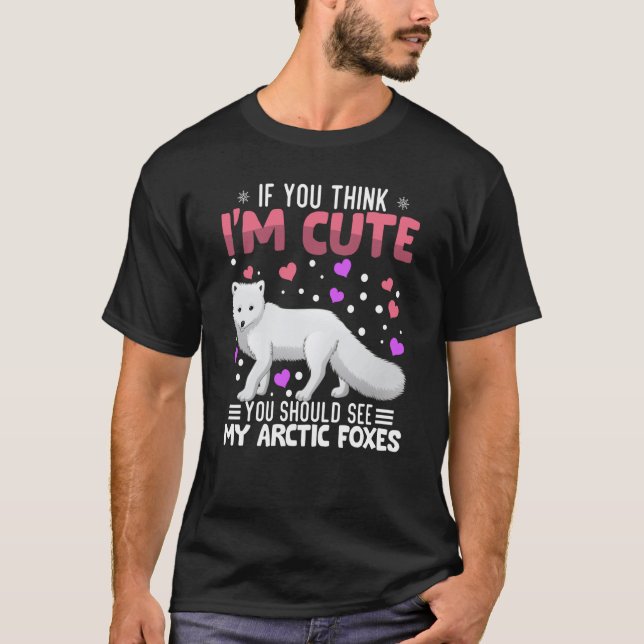 T-shirt Arctic Foxes Heart Valentine's Day Animal For Wome (Devant)