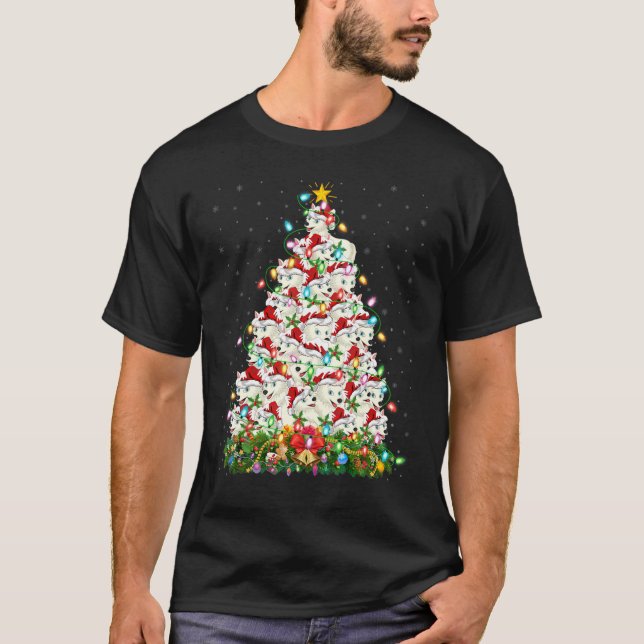 T-shirt Arctic Wolf   Xmas Lights Arctic Wolf Christmas Tr (Devant)
