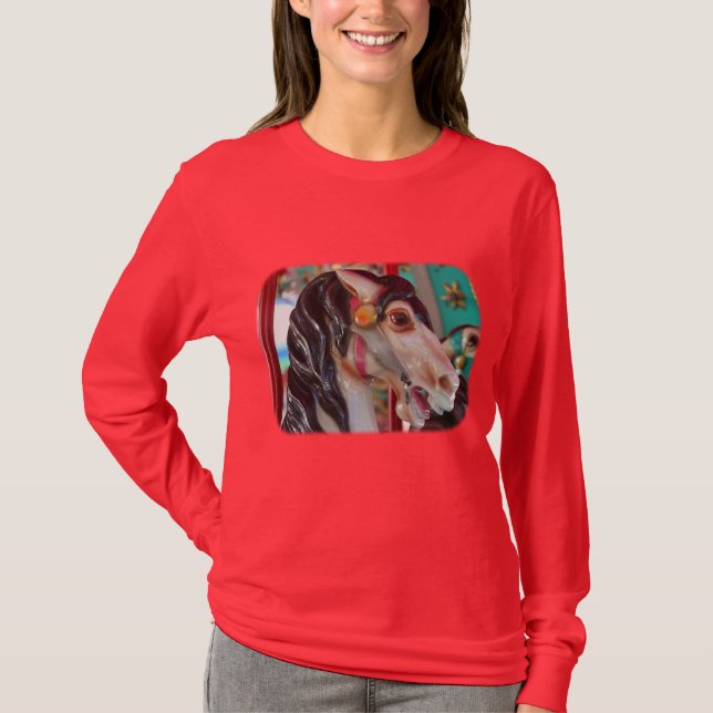 T-shirt ardent de cheval de carrousel (Devant)