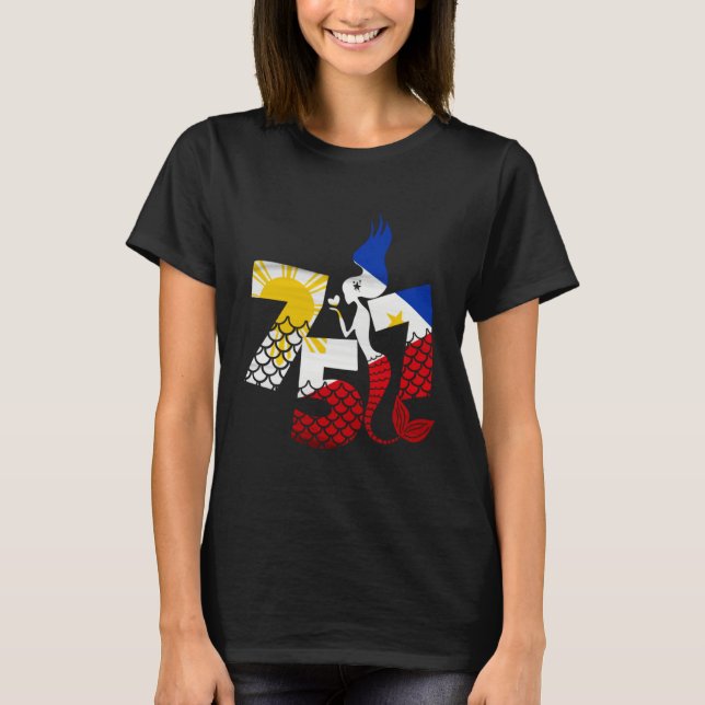 T-shirt Area Code 757 Filipino American With Mermaid Phili (Devant)