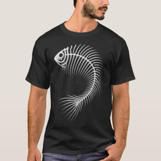 T-shirt Arête de poisson abstraite incurvée, Noir / Sans f