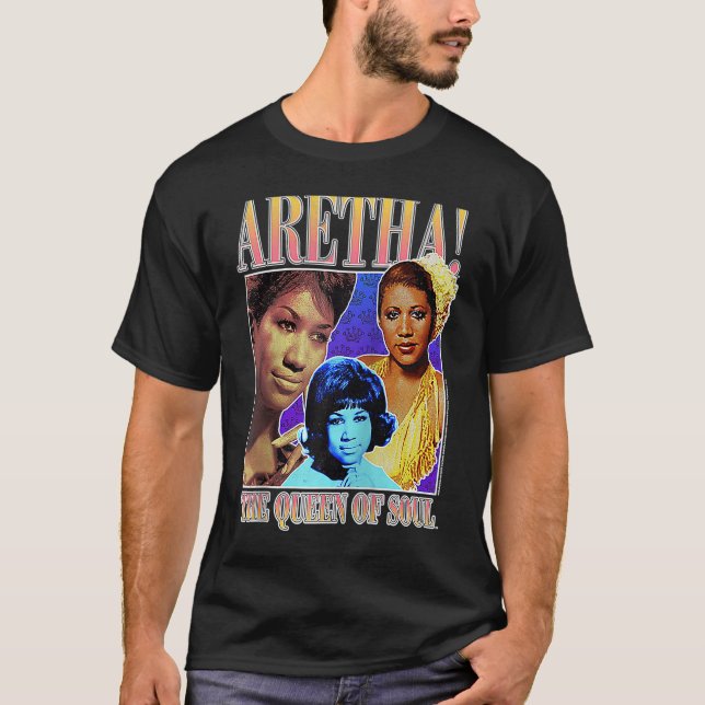 T-shirt Aretha Franklin Triple Reine de Soul Raglan (Devant)