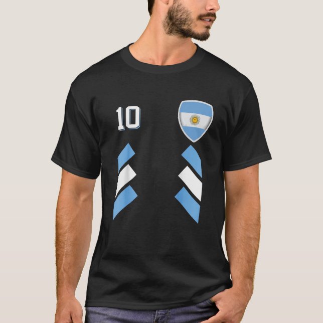 T-shirt Arge de football argentine Retro10 Football Argent (Devant)