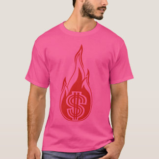 T-shirt argent chaud brûler dépenser feu flamme torche sym