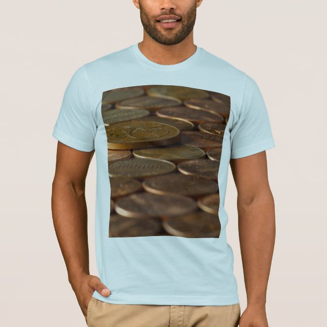 T-shirt Argent de pièces de monnaie de penny de penny (Devant)
