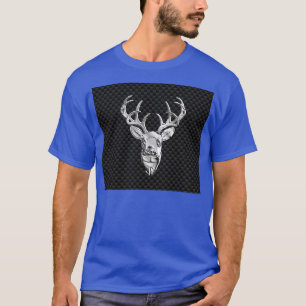 T-shirt Argent Deer Buck sur le décor de fibre de carbone
