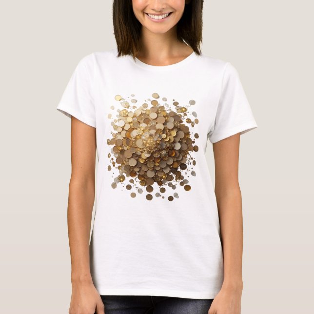 T-shirt Argent Dynamique EXPLOSION DE PIÈCE D'OR Conceptio (Devant)