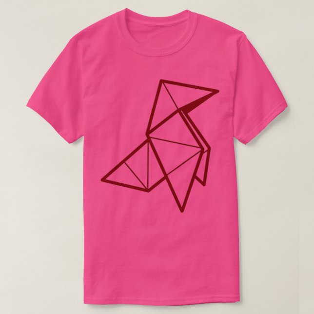 T-shirt Argent Heist Origami Grue Rouge Parfait CadeauARGE (Design devant)