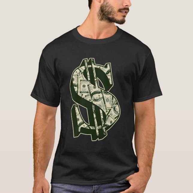 T-shirt Argent I Dollar Bill I États-Unis Dollar I Dolla (Devant)