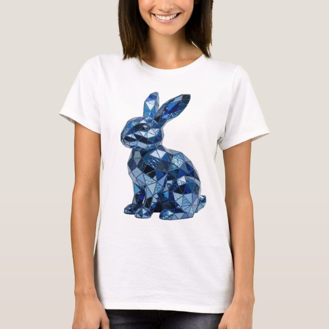 T-shirt Argent propre BLUE RABBIT Conception personnalisée (Devant)