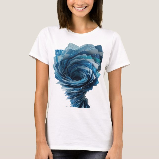 T-shirt Argent propre BLUE TORNADO Design Moderne (Devant)