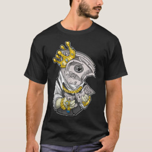 T-shirt argent roi couronne riche dollar diamants argent c