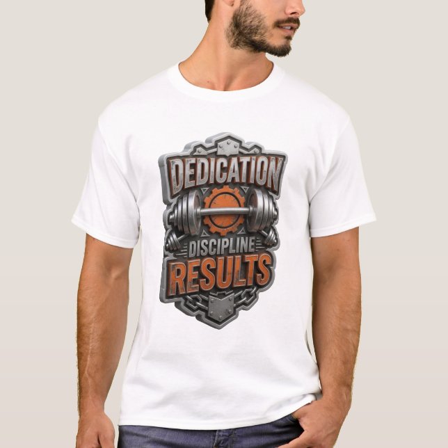 T-shirt Argent Vibrant DÉDICTION DISCIPLINE RÉSULTATS (Devant)