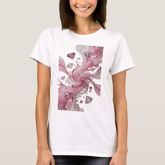 T-shirt Argent Vif DIAMANTS ET LIQUIDE CRISTAL (Devant)