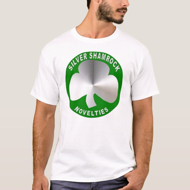 T-shirt argenté de nouveautés de shamrock (Devant)