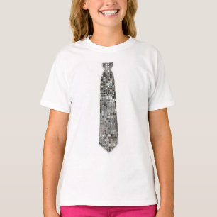 T-shirt argenté mignon de cravate de faux de Faux