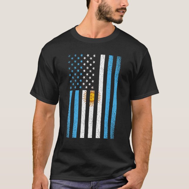 T-shirt Argentina Argentinian Flag Football Soccer Sport (Devant)