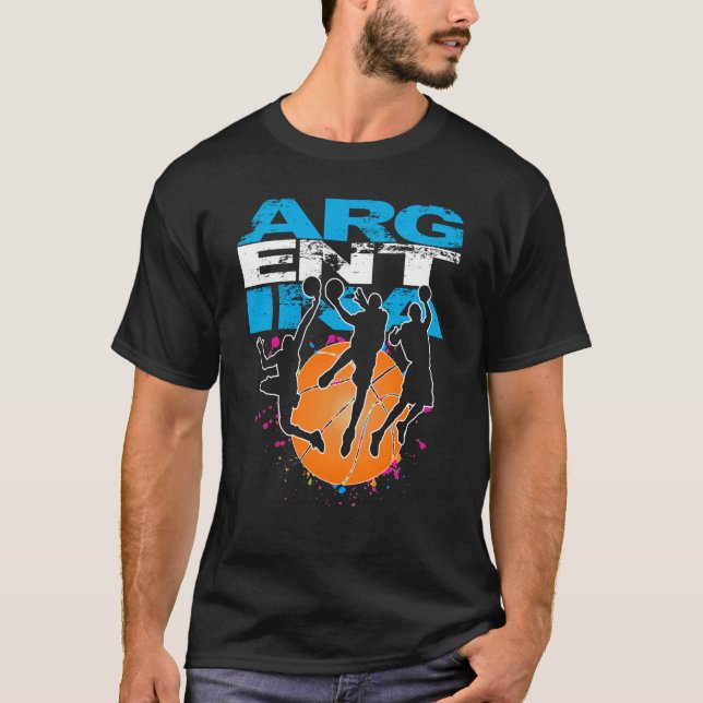 T-shirt Argentina Basketball Player Basketballer Sports Du (Devant)