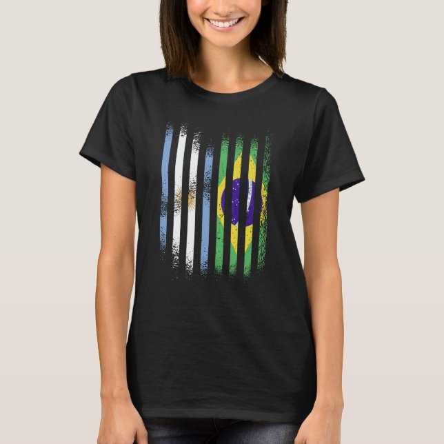 T-shirt Argentina Flag Brazil Grown Country Flags Stripes (Devant)