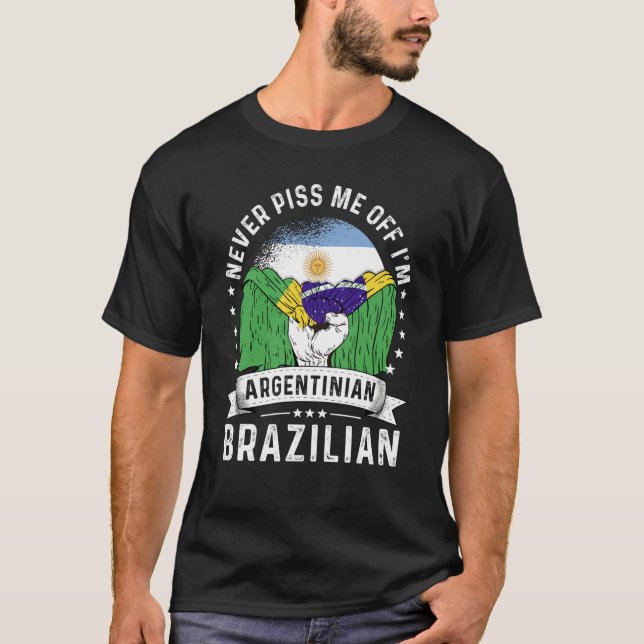 T-shirt Argentina Flag Brazil Grown  Humor Citizen Pride (Devant)