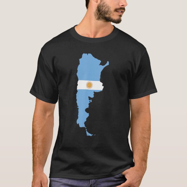 T-shirt Argentina flag in Argentina outline Argentina (Devant)
